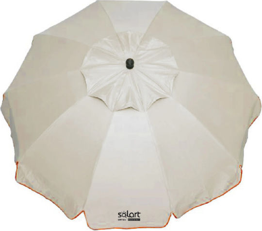 Solart Folding Beach Umbrella Diameter 2m with UV Protection and Air Vent Beige