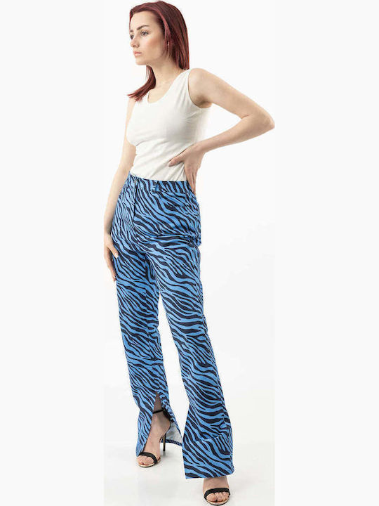 Pantaloni Dama Din Țesătură Albastru