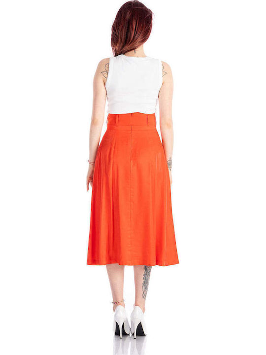 Hohe Taille Midi Damenrock Rote