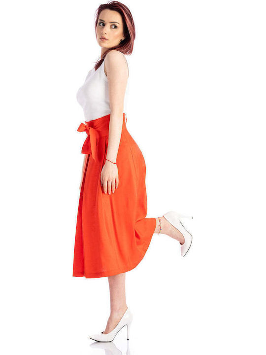Hohe Taille Midi Damenrock Rote