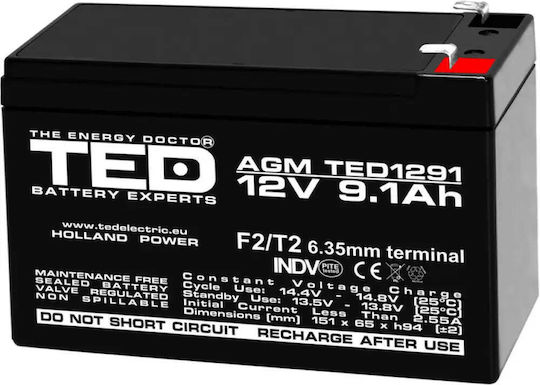 Battery 12v 9ah Agm Ted Electric