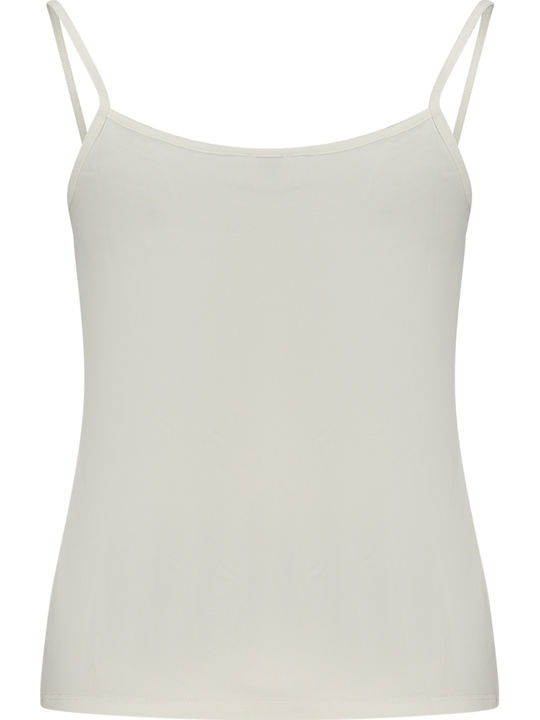 Women's Cotton Blouse with Spaghetti Straps White