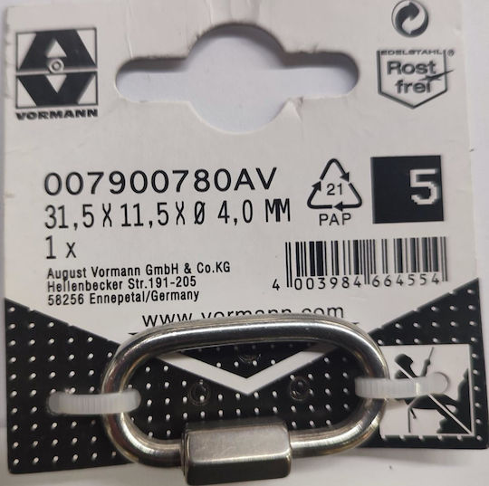 Carabinier Oval Nuc 4 Mm 31.5/5.5x11.5