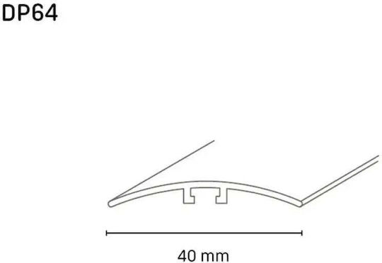 Transition Strip Concealed Installation Doellken 40 Mm Silver 0.93 M