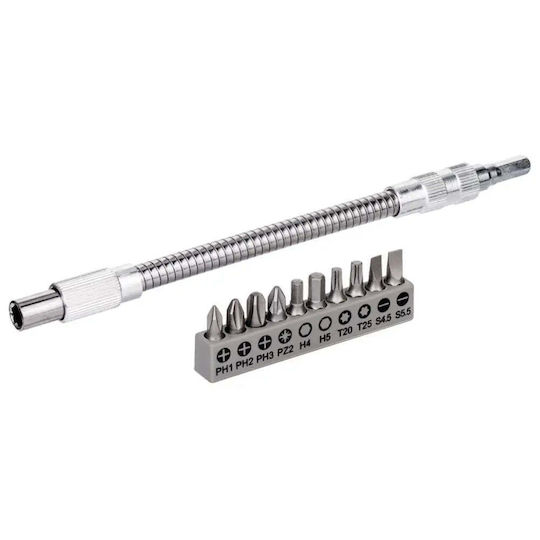Bosch 11 Stück Schraubendreher-Bits Flexibler Verlängerung 200 Mm