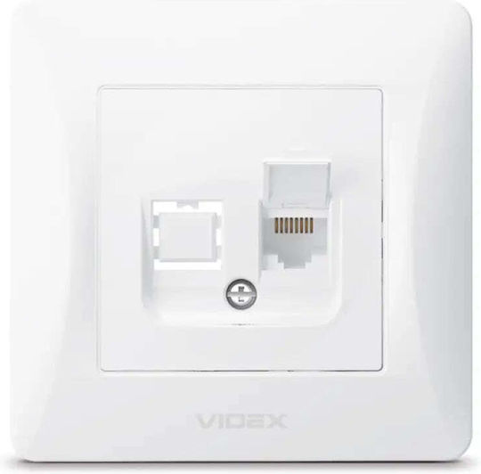 Cat6 Computer Socket Vf-bnsk1pc6-w Binera Videx White