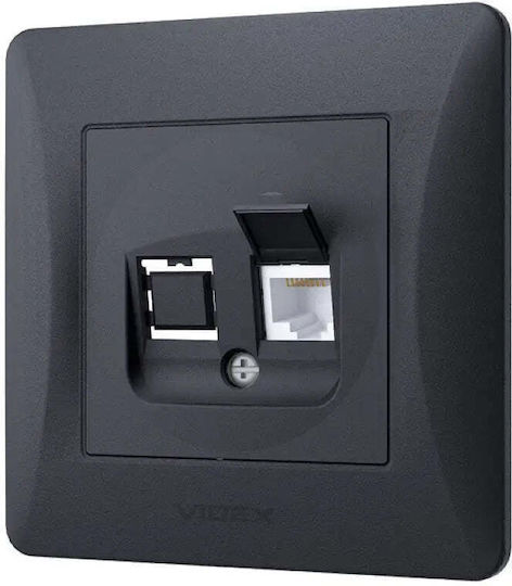 Priză de Rețea Computer Vf-bnsk1pc6-bg Cat6 Binera Videx Grafit