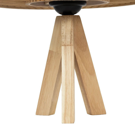GloboStar Wooden Table Lamp for E27 Socket with Beige Shade and Base