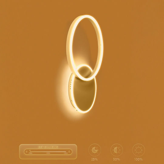 kelvo Wall Lamp with Integrated LED and Adjustable White Light 40x7.5cm