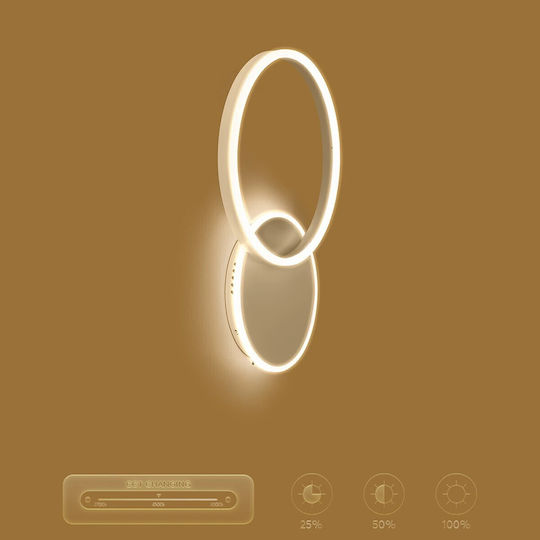 kelvo Wall Lamp with Integrated LED and Adjustable White Light 40x7.5cm