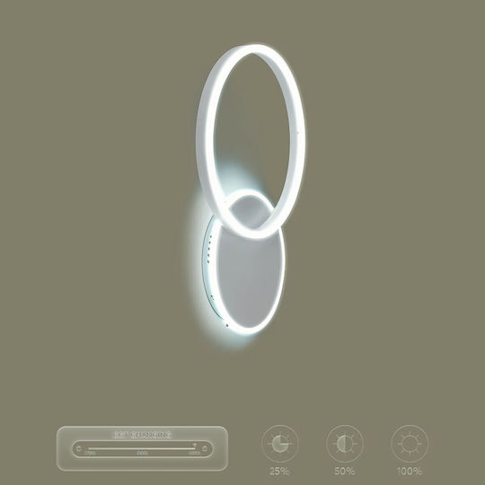kelvo Wall Lamp with Integrated LED and Adjustable White Light 40x7.5cm