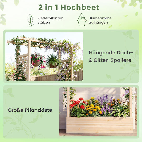Costway Planter Box Din Lemn Portocaliu Costway Planter Box Din Lemn Portocaliu
