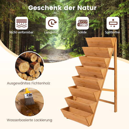 Costway Holzblumenkasten Orange 149,5x60x100cm