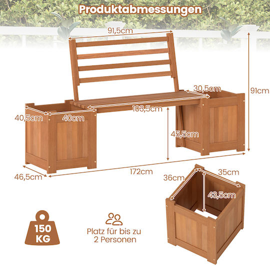 Costway Wooden Planter Box 91x46.5x172 cm