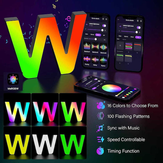 Lămpi Decorative Pentru Masă Luminoase RGB Scrisoare