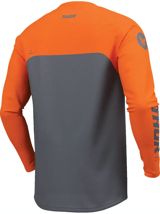 Thor Мотоциклетна Блуза Menace Racewear Ridemode Сиво Оранжево Въглен Полиестер