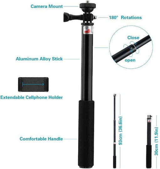 Selfie Stick Monopod Gopro Smartphone-uri + Set Accesorii 93cm
