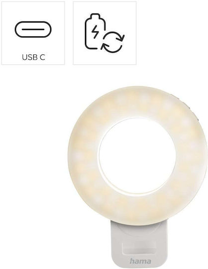 Hama LED Ринг Лампа Togo 3 Режима Презареждаема USB-C
