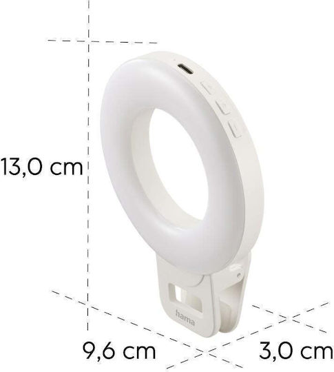 Hama LED Ринг Лампа Togo 3 Режима Презареждаема USB-C