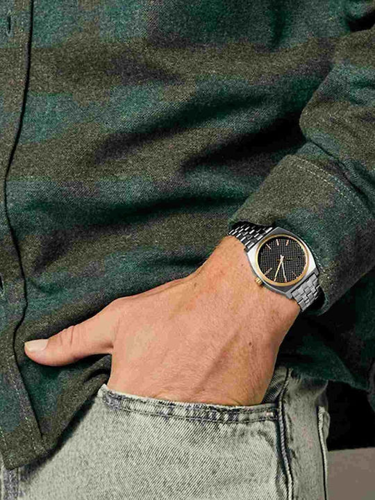 Nixon Time Teller Γυναικείο Ρολόι Μπαταρίας με Ασημί Μεταλλικό Μπρασελέ
