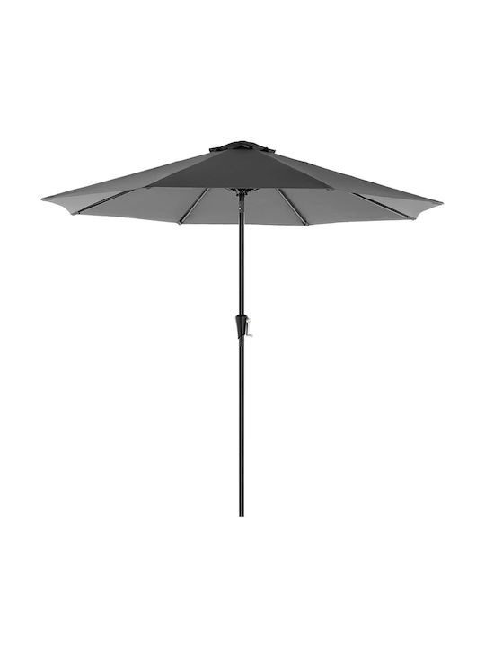 Runde Metall-Garten- und Terrassen-Sonnenschirm Schwarz F2.7xY2.4m