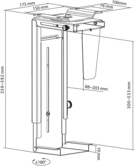 Sbox Stand Birou Carcasă PC UDM-6