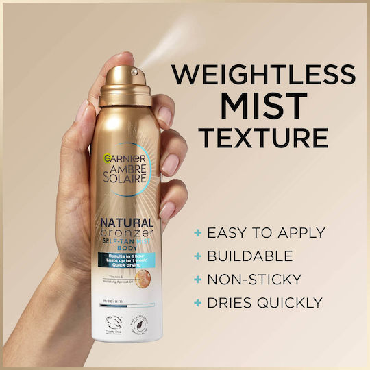 Garnier Ambre Solaire Trockener Selbstbräuner Mist Körper Mittel 150ml