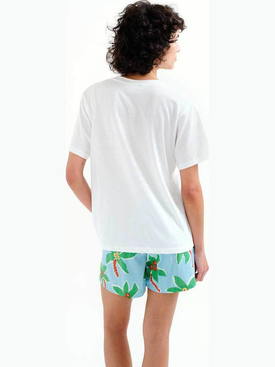 Γυναικείο T-shirt Floral Εκρού