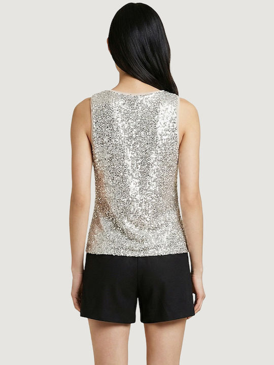Women's Sleeveless Beige Blouse