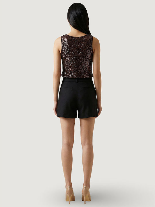 Women's Sleeveless Brown Blouse