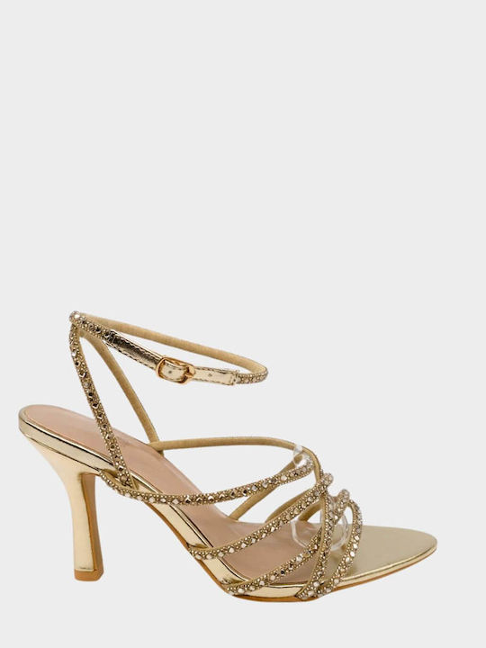 Sandals with Gold Strass