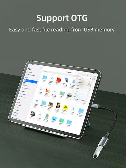 Cabletime USB-C Männlich Zu USB-C Weiblich Konverter Grau 1Stück CT-CMAF3.0-AG0.15
