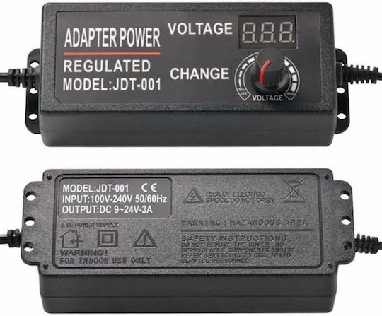 Hadex Universelles Netzadapter Einstellbare Spannung 24V 3A mit Leistung 72W