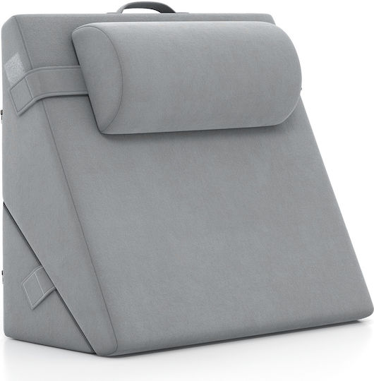 Costway Μαξιλάρι Σφήνα Αυχένα Memory Foam 53x30x57cm Γκρι