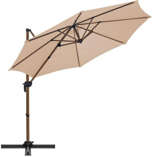 Umbrelă Suspendată Din Aluminiu Bej