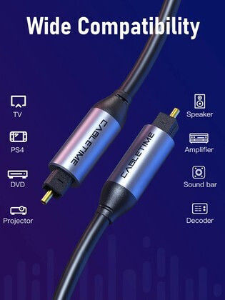 Cabletime Cablu Audio Optic TOS Masculin - TOS Masculin Negru 1m (CT-AV380-P04GN)