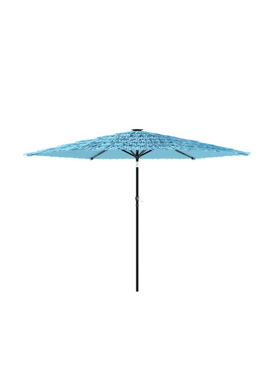 Circular Garden Parasol Metal Blue Diameter 2.88xHeight 2.25m