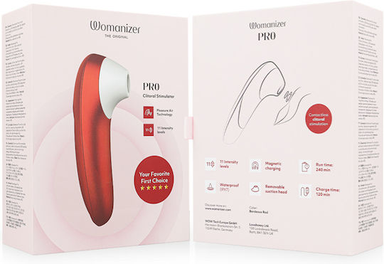 Womanizer Pro Vibrant Clitoral Stimulator Burgundy