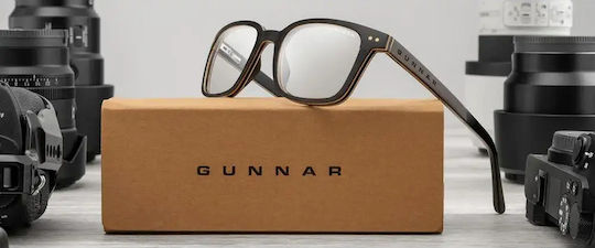 Computer Glasses Gunnar Muir Ebony Wood Amber