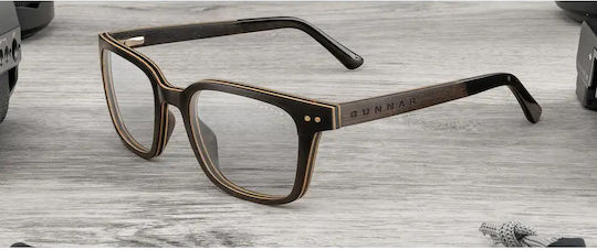Computer Glasses Gunnar Muir Ebony Wood Amber