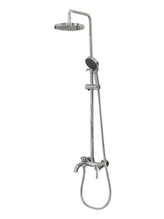 Synchro Shower Column with Mixer Silver