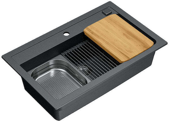 Alveus Chiuvetă Bucătărie Drop-In Inox cu Robinet 79x50cm Gri