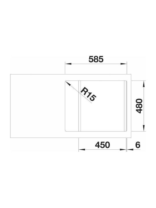 Blanco Dinas 45s Mini Drop-In Küchenspüle Rechts Inox M60xB50cm Silber