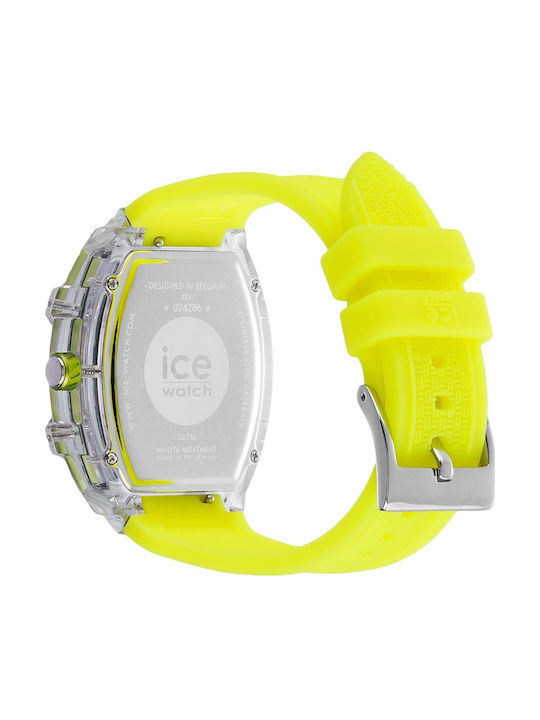 Ice Womens Watch 45mm Battery With Yellow Rubber Strap