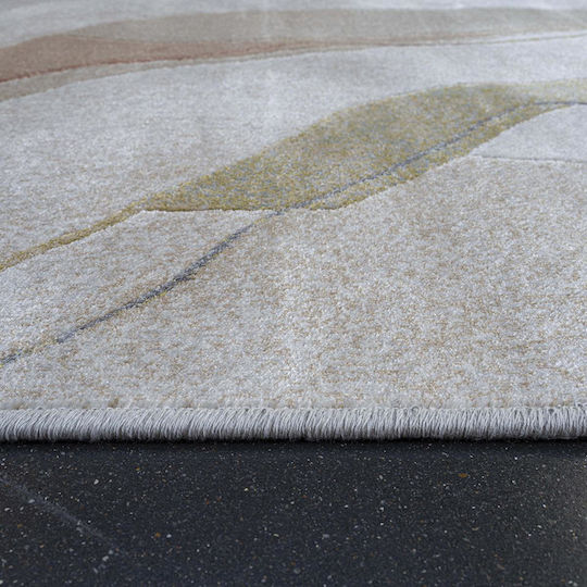 Rectangular Silk Beige Living Room Rug 100x140cm