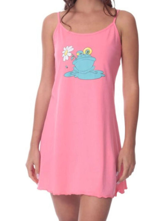 Tres Chic Summer Cotton Women's Nightgown Pink