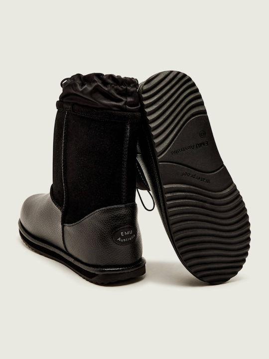 Leder Kinderstiefel Schwarz