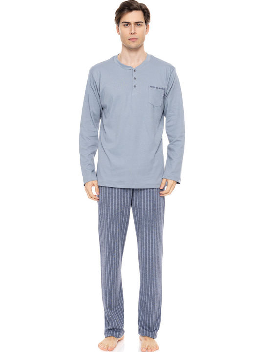 Ulisse Ulisse Herrenpyjama Winter Blau Ulisse Ulisse Herrenpyjama Winter Blau