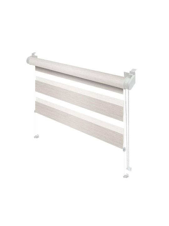 Double Partial Blackout Roller Blinds Ecru P68xH215cm
