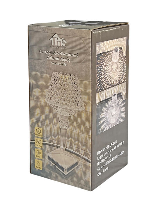 TnS Diamond Lampă de Masă cu Abajur Transparent și Bază
